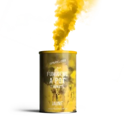 Fumigène en pot 1 minute jaune (à poser au sol)