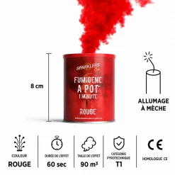 Fumigène en pot 1 minute rouge (à poser au sol)