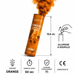 Fumigène à main Goupille 1 minute Orange