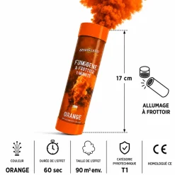 Fumigène main 1 minute orange