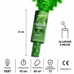 Fumigène à mains 45 secondes vert