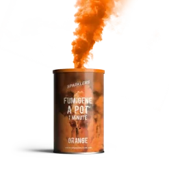 Fumigène pot 1 minute orange (à poser au sol)
