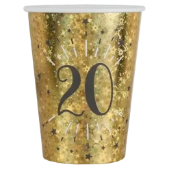Gobelet en papier 20 ans Or (lot de 10)