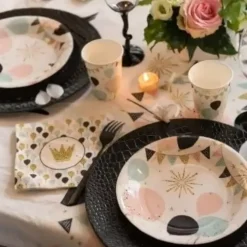 Gobelet en papier blanc "Festivité" - Lot de 10