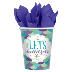 Gobelet en papier Sirène Let's Shellebrate (Lot de 8)