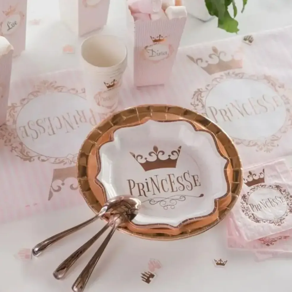 Gobelet Princesse Or Rose (lot de 10)