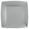 Grande Assiette Carrée Argent 23cm - Lot de 10