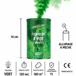 Gros pot fumigène 2 minutes vert