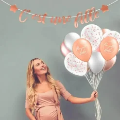 Guirlande en Papier "C'est une fille" Rose Gold