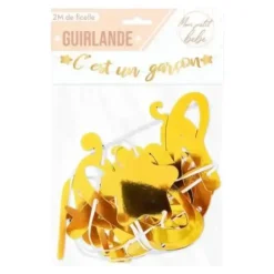 Guirlande en Papier "C'est un garçon" Doré