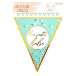 Guirlande Fanions Bleu "Mon petit bébé"