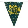 Guirlande fanions "Boy or Girl" noir et or