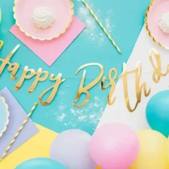 Guirlande Happy Birthday Or