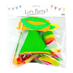 Kit cotillons Fluo multicolore 5 personnes