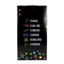 Kit cotillons Fluo multicolore 10 personnes