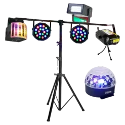 KIT DANCE PARTY - 5 JEUX DE LUMIERE + MACHINE A LED