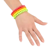 Kit de 4 bracelets en perles multicolores – accessoires rétro pour soirée, festival et déguisement