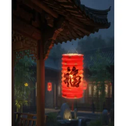 12 Lampions chinois rouges en papier