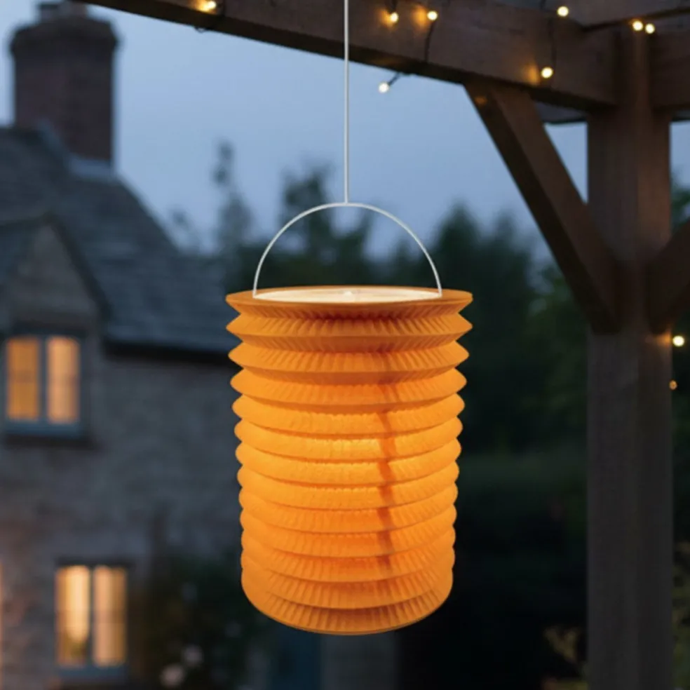 12 Lampions en papier orange 16 cm