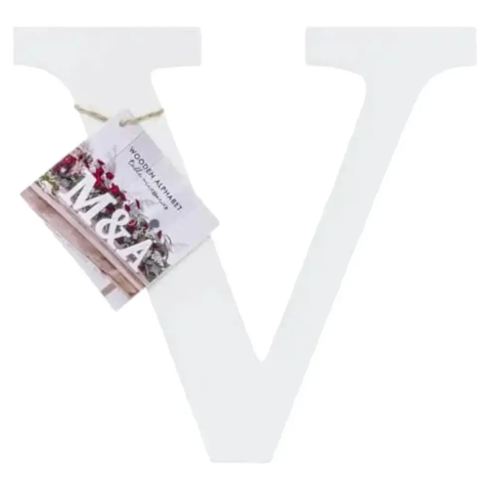 Lettre V en Bois Blanc