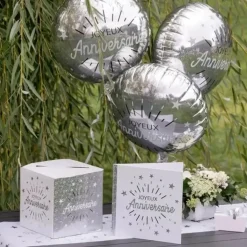 Livre d'Or Joyeux Anniversaire Métallisé Argent
