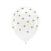 Lot 6 Ballons - Blanc + Étoiles Or - 100% BIODÉGRADABLE