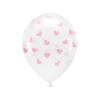 Lot 6 Ballons Transparent - Coeur Rose - 100% BIODÉGRADABLE