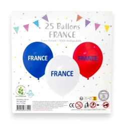LOT DE 25 BALLONS - BLEU BLANC ROUGE - FRANCE - 30CM