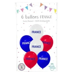 LOT DE 6 BALLONS - BLEU BLANC ROUGE - FRANCE - 30CM
