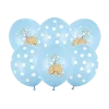 Lot de 6 Ballons bleus - Pois Blanc/Éléphant - 30cm