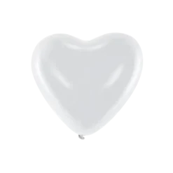 Lot de 100 Ballons Coeur Blanc Pastel