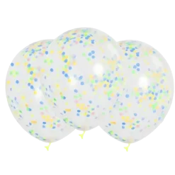 Lot de 3 Ballons Confettis pastel
