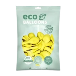Lot de 100 Ballons de Baudruche Biodégradable Jaunes