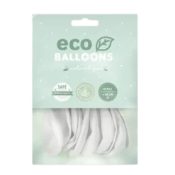 Lot de 10 Ballons de Baudruche Biodégradables Blancs