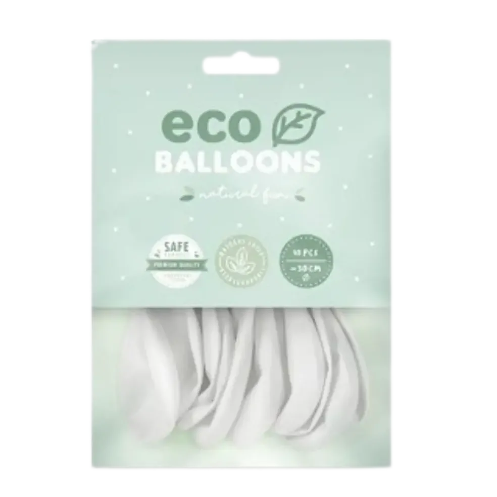 Lot de 10 Ballons de Baudruche Biodégradables Blancs