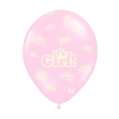 Lot de 6 ballons "It's a Girl" Mix
