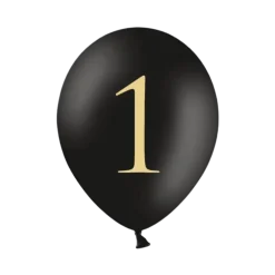 Lot de 10 ballons noirs avec inscription "1"