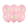 Lot de 6 Ballons Rose Pastel - Pois Blanc/Éléphant - 30cm