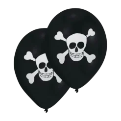 Lot de 8 ballons tête de mort Pirate