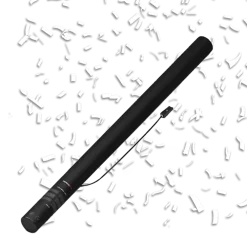 Lot de 6 Canons à confettis électrique 80cm - Blanc
