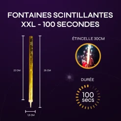 Lot de 12 Fontaines Scintillantes XXL - 100 secondes