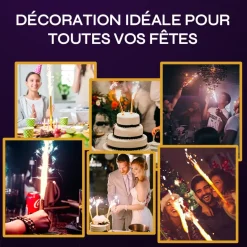 Lot de 12 Fontaines Scintillantes XXL - 100 secondes