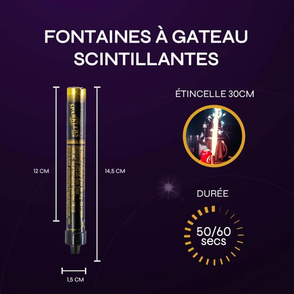 Lot de 240 Fontaines Scintillantes - 60 secondes