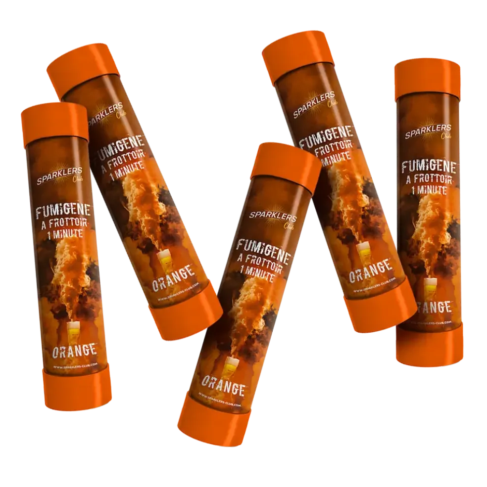 Lot de 5 Fumigènes à Frottoir Orange 1 min