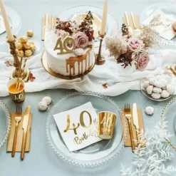 Lot de 6 gobelets or "40 ans"