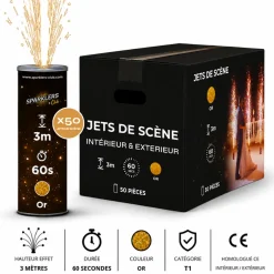 Lot de 50 Jets de scène 3 mètres 60 secondes Or