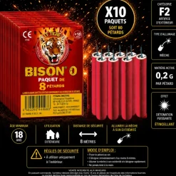Lot de 10 paquets de pétards BISON® 0 (8 unités/paquet)