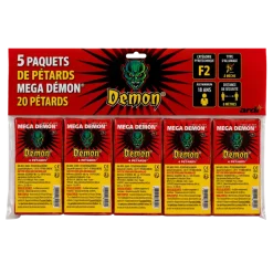 Lot de 5 paquets de Pétards MÉGA DÉMON® (paquet de 4)