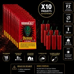 Lot de 10 paquets Pétard démon N°1 (8 unités/paquet)