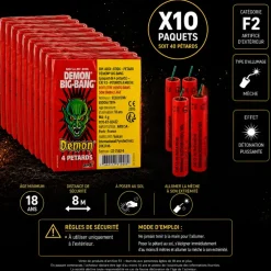 Lot de 10 paquets Pétards DÉMON® BIG-BANG® (4 unités/paquet)